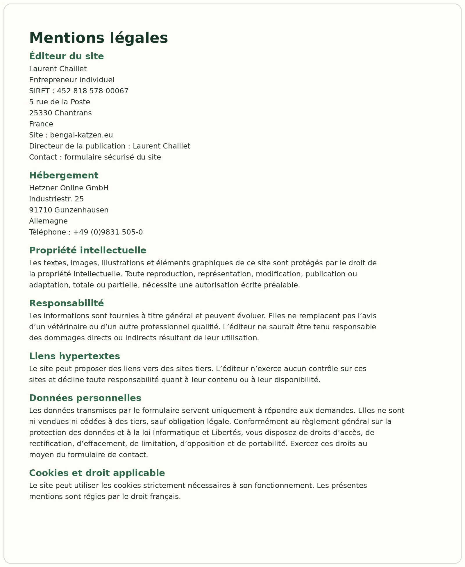 Mentions légales complètes